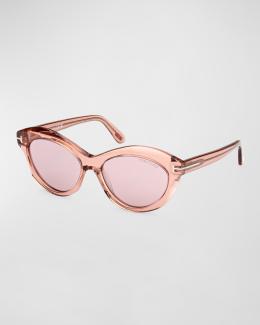 TOM FORD Icon Acetate Geometric Sunglasses | Neiman Marcus display picture 3