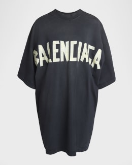【送料&関税込】Balenciaga Logo Crop T-shirt Balenciaga Logo Distressed Crop Shrunk T-Shirt | Neiman Marcus