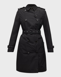 Burberry Ellingham Belted Flare Trench Coat | Neiman Marcus