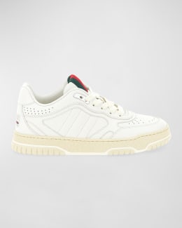 Gucci Ace Leather Web Low-Top Sneakers | Neiman Marcus