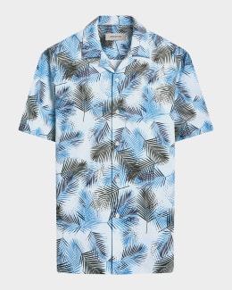 Bugatchi - S/S SEERSUCKER CAMP SHIRT - Black main image 1