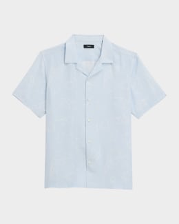 Irving Short-Sleeve Shirt Structure Knit Black - Theory Men main image 0