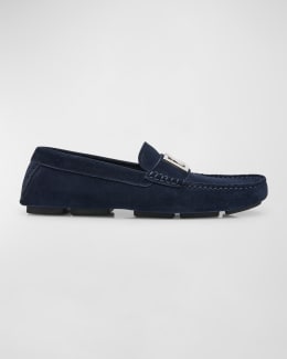 Prada Men's Saffiano Leather Penny Drivers | Neiman Marcus
