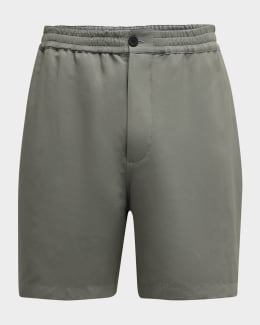 Givenchy Men's Silk All-Over Logo Shorts | Neiman Marcus
