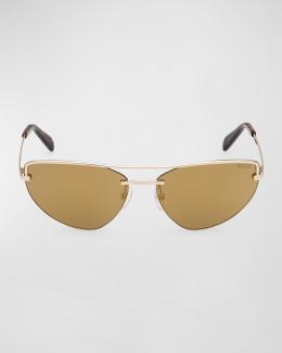 Semi-Rimmed Metal & Acetate Cat-Eye Sunglasses | Neiman Marcus display picture 1