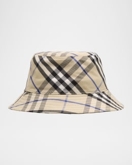 【BURBERRY】EKD Check Cotton Bucket Hat/関税+全国送料込み Burberry Men's Check EKD Bucket Hat | Neiman Marcus