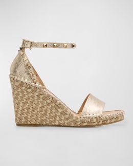 Valentino Garavani Rockstud Torchon T-Strap Espadrille