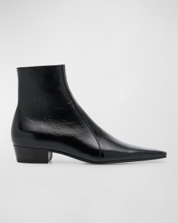 Saint Laurent Men's Wyatt 40 Suede Zip Ankle Boots | Neiman