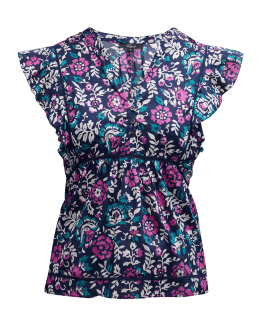 The Lissa Floral Flutter Sleeve Top main image 1