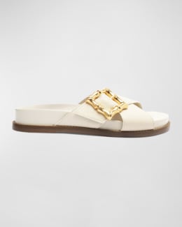 HM 26S KELLY BUCKLE THONG SANDALS IN BLACK CALFSKIN SILVER HARDWARE