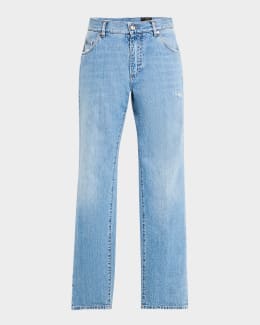 デニム・ジーパン BRUNELLO CUCINELLI Jeans Monile Light Blue MA095P5319 Brunello Cucinelli Men's Slim Light-Wash Denim Jeans