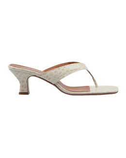 Portofino Croco Thong Mule Sandals