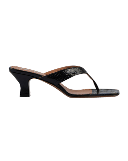 Portofino Croco Thong Mule Sandals