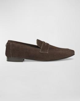 Bougeotte Flaneur Leather Flat Penny Loafers | Neiman Marcus display picture 1
