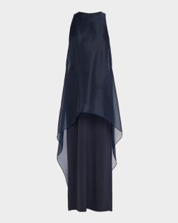 lafayette 148 new york sleeveless pleated a-line maxi dress Lafayette 148 New York Sleeveless Pleated A-Line Maxi Dress