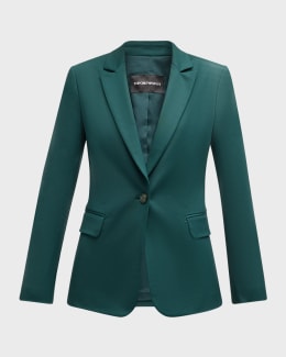 Elie Tahari The Sylvie Peak-Lapel Single-Button Blazer Elie Tahari The Sylvie Peak-Lapel Single-Button Blazer