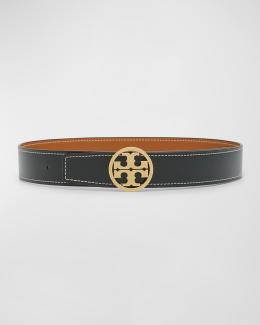 Tory Burch Miller Reversible Smooth Leather Belt | Neiman Marcus display picture 1