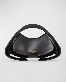 Balmain Shuffle Mini Belted Shoulder Bag in Croc-Embossed Leather