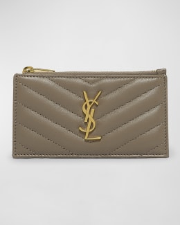 Saint Laurent YSL Monogram Small Ziptop Bill Pouch in
