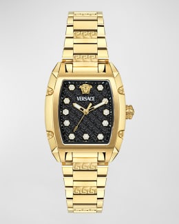 Versace V-Chrono Square 40mm IP Yellow Gold Bracelet Watch