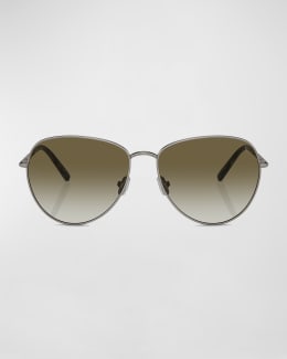 Saint Laurent Classic 11 Monochromatic Aviator Sunglasses | Neiman