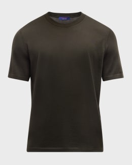 Emporio Armani Men's Textured Short-Sleeve Zip Polo Sweater