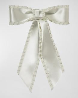 NWT Lele Sadoughi Priscilla Silk Blend Bow Veil – Ivory Lele Sadoughi Priscilla Satin Bow Veil | Neiman Marcus main image 2