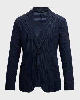 Giorgio Armani Men's Cupro Chevron Blazer | Neiman Marcus