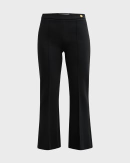 Veronica Beard Hibiscus Pintuck Boot-Cut Pants | Neiman Marcus