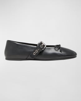 Satin Bow Ballerina Flats | Neiman Marcus