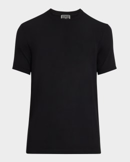 Tシャツ・カットソー GIORGIO ARMANI CREWNECK COTTON T-SHIRT Giorgio Armani - Cotton crew-neck T-shirt blue - The Corner