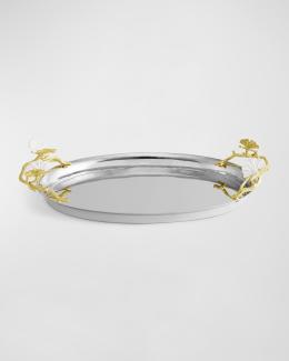 Michael Aram Butterfly Ginkgo White & Gold Large Tray | Neiman Marcus