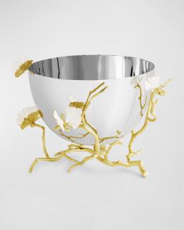Michael Aram Butterfly Ginkgo White & Gold Small Bowl | Neiman Marcus
