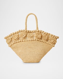 BTB Los Angeles Debon Rattan & Leather Shoulder Bag | Neiman