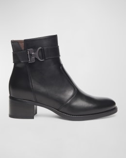 Tory Burch T-Lock Leather Ankle Boots | Neiman Marcus