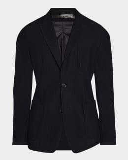 Emporio Armani Men's Mini-Check Printed Velvet Blazer