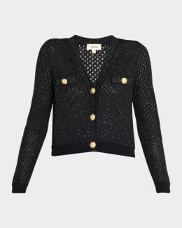 Theory Regal Merino Wool Cropped Cardigan | Neiman Marcus