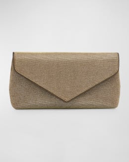 Rebecca Minkoff Ruched Metallic Zip Clutch Bag | Neiman Marcus
