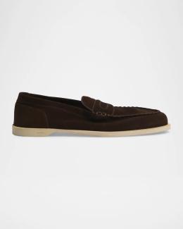 John Lobb Men's Thorne Soft Textured Leather Penny Loafers
