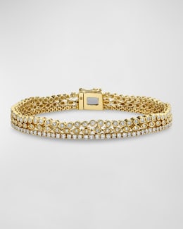 SYDNEY EVAN WHITE GOLD PAVE LOCK BRACELET