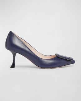 Manolo Blahnik Maysale Suede Buckle Pumps | Neiman Marcus Manolo Blahnik Maysale Suede Buckle Pumps | Neiman Marcus