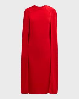 The Stella Cape Plus Size Midi Dress - Black