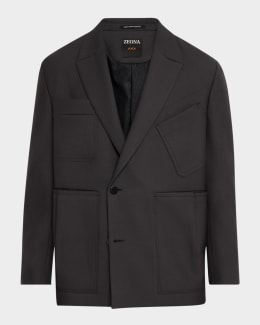 ZEGNA Men's Solid Wool Blazer | Neiman Marcus