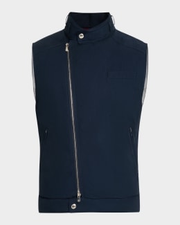 BRUNELLO CUCINELLI ダウンベスト　S Brunello Cucinelli Men's Snap-Front Quilted Down Vest