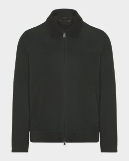 brioni ボンバー　ジャケット　レッド　48-50M Brioni Men's Soft Grain Deerskin Bomber Jacket | Neiman Marcus