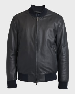 レザージャケット・コート PRADA 58A163_14IT NAPPA LEATHER BOMBER JACKET Prada Men's Nappa Leather Bomber Jacket | Neiman Marcus