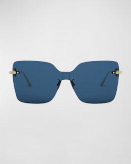 Lanvin Babe Oversized Square Twisted Metal Sunglasses