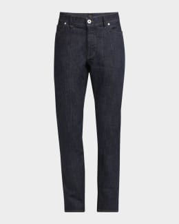 Etro Men's Slim-Straight Contrast-Stitch Jeans | Neiman Marcus
