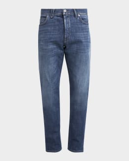 Brunello Cucinelli Men's Slim Light-Wash Denim Jeans