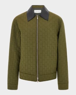 Brunello Cucinelli Men's Nylon-Silk Full-Zip Bomber Jacket Brunello Cucinelli Men's Nylon-Silk Full-Zip Bomber Jacket